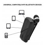 Wholesale Retractable Clip On Bluetooth Headset Earbud (White)